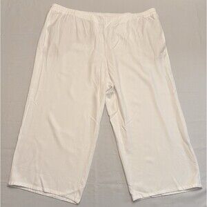J. JILL White Pull On Crop Pants Size 3X Wide Leg Elastic Waist Trousers NWT